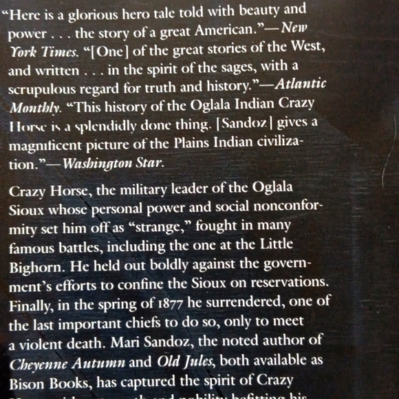 Crazy Horse, The Strange Man Of The Oglalas By Mari Sandoz Paperback Book - Picture 7 of 7